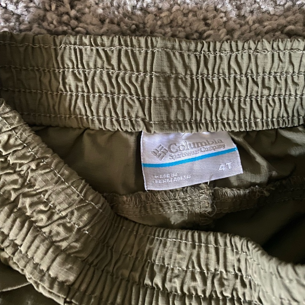 Columbia 4T toddler elastic cuff hiking pants lightweight khaki all season - Picture 2 of 8